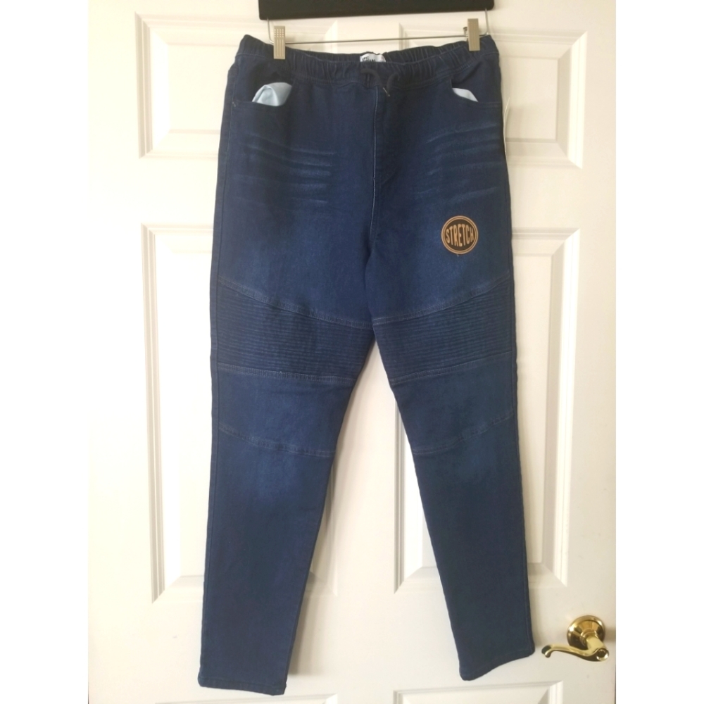 Epic Thread Boy's elastic waist ink blue wash Jeans